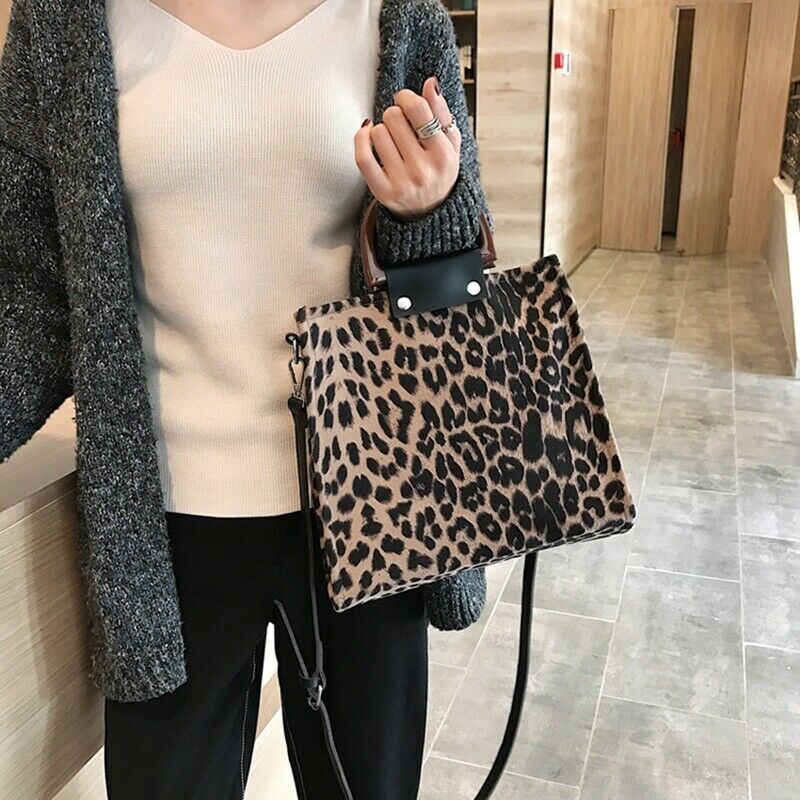 Leopard Women Handbags Big Capacity Pu Leather Females Handbags Fashion Leo J4J8