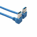 Male to Female USB 3.0 Extension Cable, Up &Down Angle - Blue (Pack of 2),