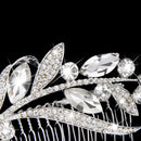 Leaves rhinestone hair comb bride jewelry