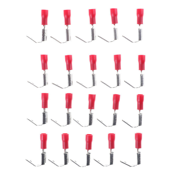 20Pcs 6.3mm Red piggy back .250 spade Insulated wire Crimp Terminal conneckos 3c