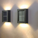 2pcs LED Solar Light Outdoor Wall Lamp for Garden Yard Decor (Warm Light) A