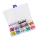 100 Auto Flat Fuses 3/4/5 / 7.5 / 10/15/20/25/30 / 35A + Test Pin