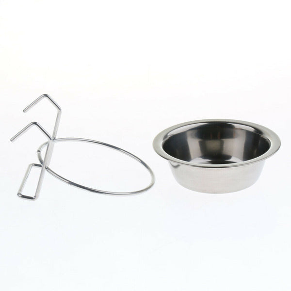 Bird Feeder No Assembly Stainless Steel Bowl Haning Dish Cage Accessories