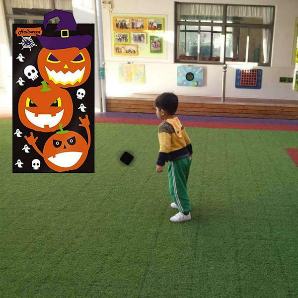 Halloween Games Pumpkin Bean Bag Toss Games 3 Bean Bags + Pumpkin Banner