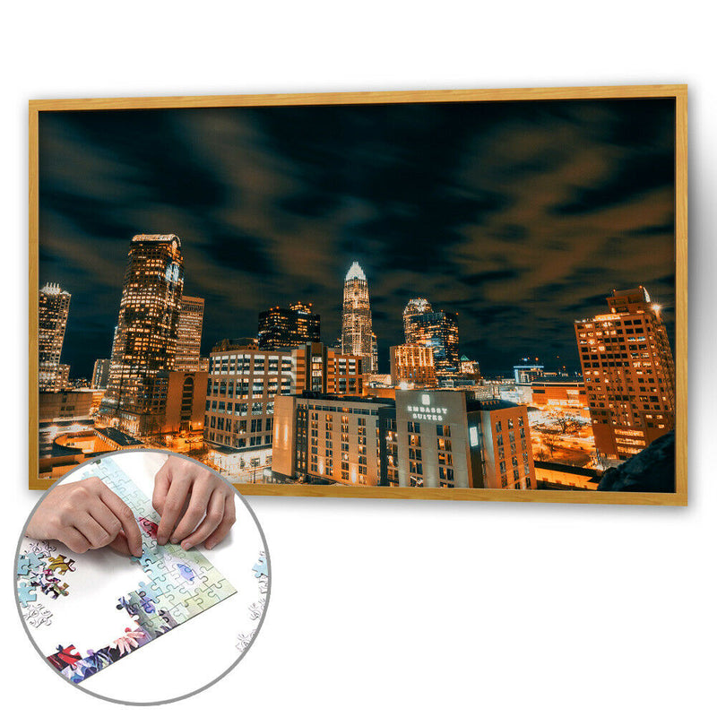 1000 Pieces Lighting City Paper Jigsaw Puzzles Assembling Picture 75 X 50cm