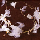 Flowers Beaded Wedding Party Bridal Crown Bride Headband With Earring Gift Girl