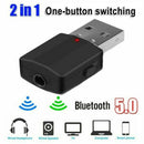 USB Bluetooth5.0 Audio Adapter Transmitter Receiver for TV/PC Car AUX Speaker US