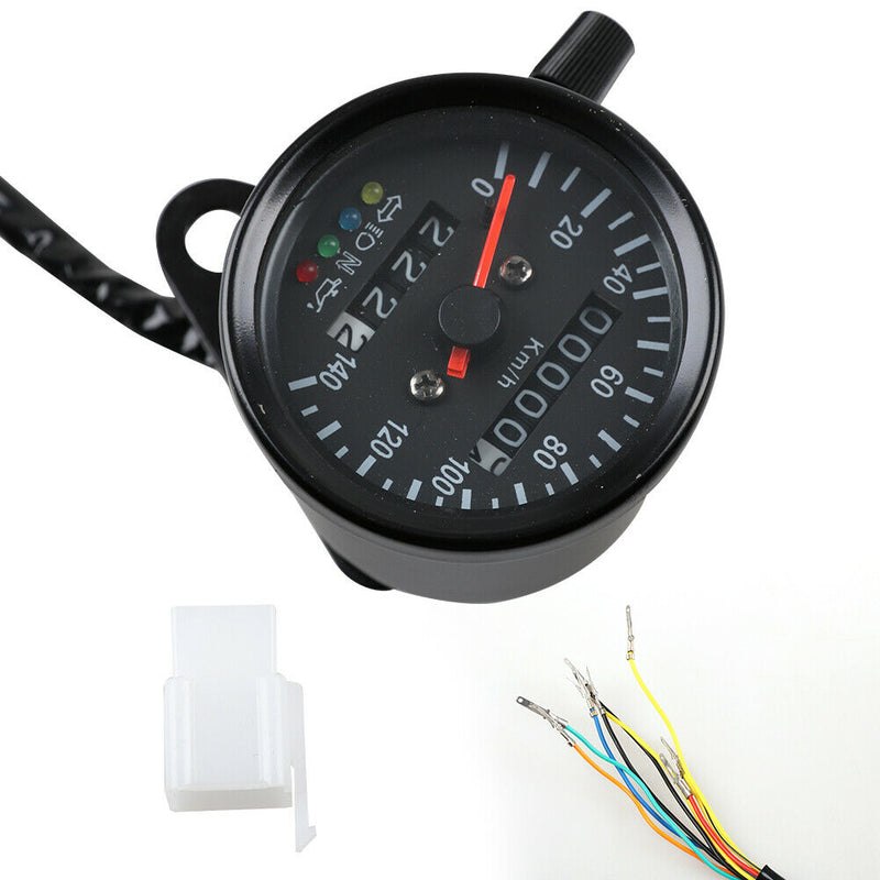 Motorcycle Speedometer Odometer 12V Motorcycle Dual Speed Meter w/ Indicator