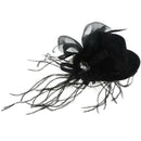 Women Barrette Strass spring Burlesque Punk Mini Hat black W5G5