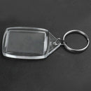 50x Clear Acrylic Plastic Blank Keyrings Insert Passport Photo Keychain Key K8N1
