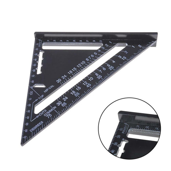 7" Metric Triangle Ruler Square Angle Protractor Trammel Tools For Woodworking