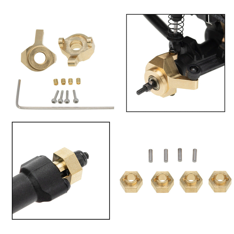 Steering Knuckle Wheel Hex Adapter for Axial SCX24 90081 1:24 Car Crawler