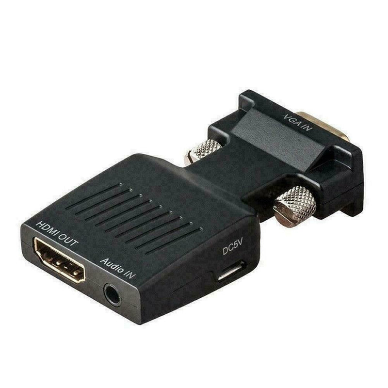 1xVGA to HDMI Adapter with Audio Male VGA to Female to Converter TV HDMI New