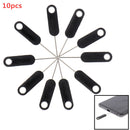 10Pcs Sim Card Tray Removal Pin Eject Opener Tool for Smartphones Tablets Black-