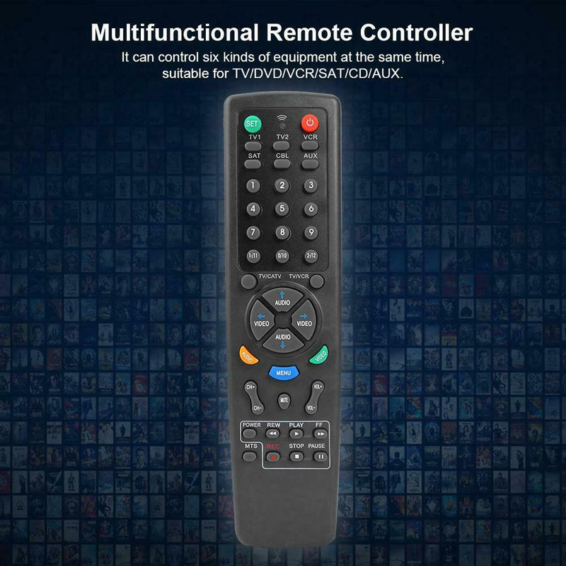 6 in 1 Multifunction Long Distance Remote Control for TV DVD VCR SAT CD AUX