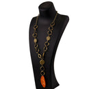 Long Necklace Acrylic Alloy Lobster Buckle Necklace Geometric Fancy Stone P