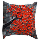Fashion Cotton and linen Square Pillow cases Gray + red flowers