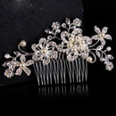 Crystal Rhinestone Wedding Flower Pearls Hair Clip Hair Comb Women Bride-.AU