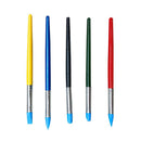 5pcs Wood Handle Silicone Clay Shaper Pen Sculpting Modelling Pottery Tool