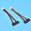 Molex to 2 SATA Dual Power Y Splitter Adaptor Cable Lead 2 Way 4 Pin -15 Pi ME