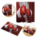Bathroom Fabric Shower Curtain 9 Hook Sets Water Resistant Various Pattern Panel