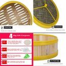 Bamboo Steamer Basket for Cooking Dumpling Vegetables Food Weaving Lid Home