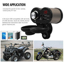 CS-834A4 Motorcycle Dual USB Charger Cigarette Lighter Socket w/ Voltmeter