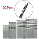 40 Pcs Mini Drill HSS Bit 0.5mm-2.0mm Straight Shank PCB Twist Drill Bits S N5M7