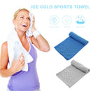 2x Outdoor Sport Ice Chill Towel Fast-Dry Cooling Towels (Light Blue+Grey)