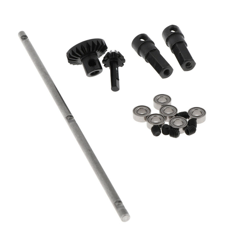 Black Metal Gear Bridge Rear Roller Axle for WPL 1/16 Military Truck Cars