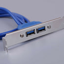 2Port Usb 3.0 Back Panel Expansion Bracket To 20-Pin Header Cable Motherboard ME