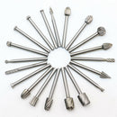 20pcs HSS Wood Milling Cutter Carving Rasps Rotary File Burr Drill Bit Set Tool