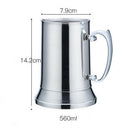 560Ml Double Wall Stainless Steel Beer Mug Cocktail Breakfast Milk Mugs wit