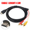 1.5M Universal AV Audio Video Cable TV HDTV DVD 1080P Composite HDMI to 3RCA