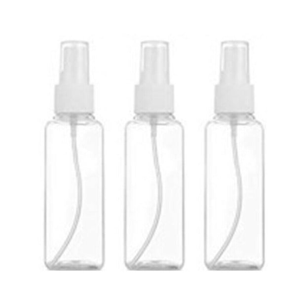 3pcs 50ml Clear Empty Spray Bottles Plastic Refillable Cosmetic Container A#S