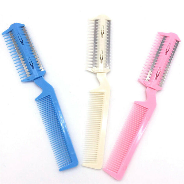 Pet Hair Trimmer Comb 2 Razor Rakes Cutting Grooming Clean Tool for Dog Cat M&