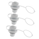3Pcs Plastic Air Valve Caps Screw Type For Inflatable Boat Mattress Airbed White