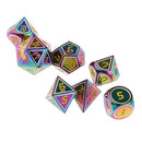 7x Rainbow Metal Dices for Role Playing Board Game D4-D20 14mm/0.55'' Gift B
