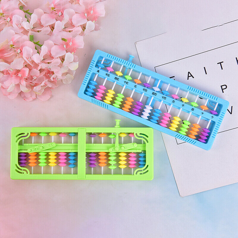1Pc Plastic Abacus Arithmetic Calculating Tool 13 Rods with Colorful Be Kw