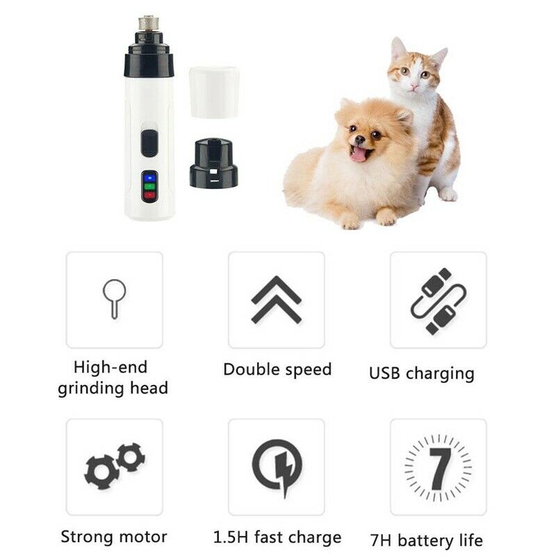 Professional Pet Nail Grinder Dog Electric Manicure Device USB Charging Cli