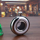 Round Semi-transparent Stainless Steel Wine Pot Hip Flask Camping Flagons