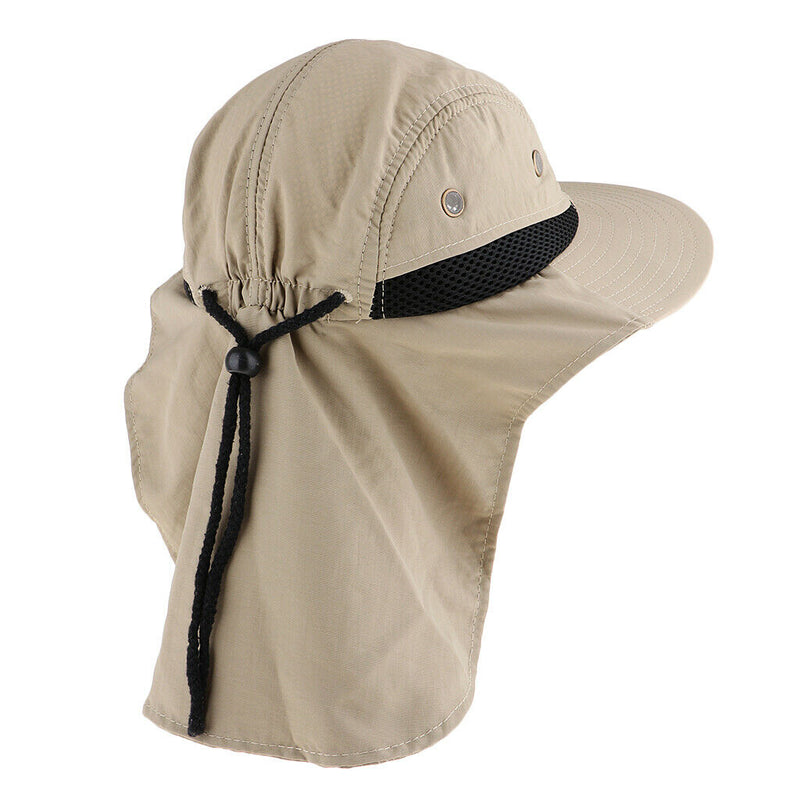 Packable Big Brim Hat Sun Protection Hats Foldable Roll up Sun Cap Khaki 58-60CM