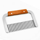 Hardwood Handle Crinkle Wax Vegetable Soap Cutter Wavy Slicer Stainless Steel
