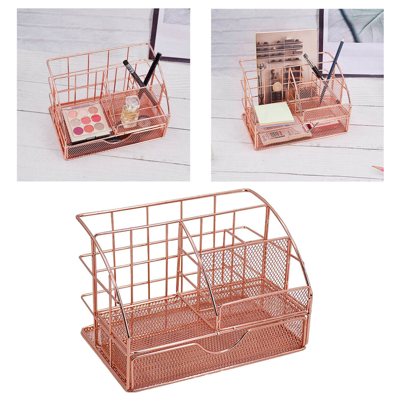 Multi-function Cosmetic Organizer Desktop Make-up Iron Organizer Pen Storage Box