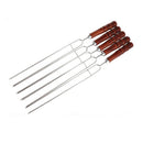 5 Pcs Stainless Steel Skewer Flat Meat Barbecue Skewer Camping Catering Bar