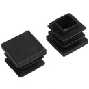 12 Pc 16mm x 16mm Square Striated Plastic Table End Plugs Inserted Tube