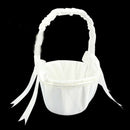 White Bow Wedding Ceremony Party Love Case Satin Flower Girl Basket
