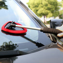 Telescopic Car Windshield Glass Cleaner Brush Wiper w/ 2 Cleaning Pads
