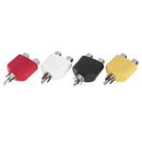 4pcs RCA 7mm Y Splitter AV Audio Video Plug Converters 1Male to 2Female Adapter