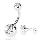 7Pcs/Set Stainless Steel Crystal Belly Button Rings Navel Body Jewelry Pier FT
